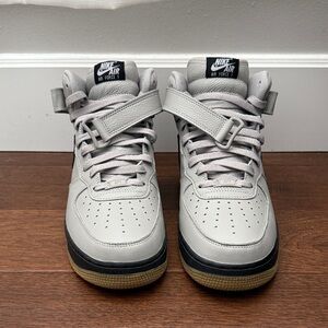 Custom Nike Air Force 1 Mid Light Gray Sneakers